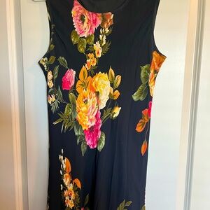 Beautiful black floral sleeveless dress.